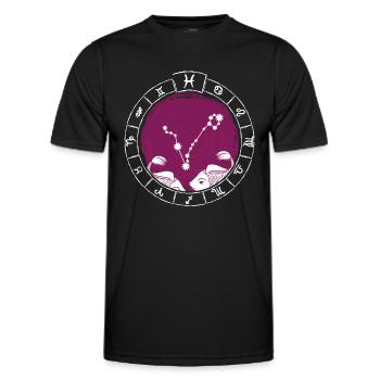 Zodiac sign Pisces - Zodiac sign - Natal period - Men's Functional T-Shirt - black - Front - AI Model Male 178 dark (178cm)