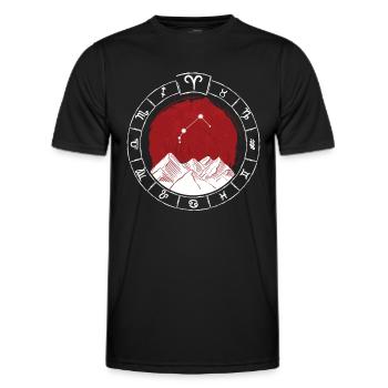 Zodiac sign Aries - Zodiac sign - Natal period - Men's Functional T-Shirt - black - Front - AI Model Male 178 dark (178cm)