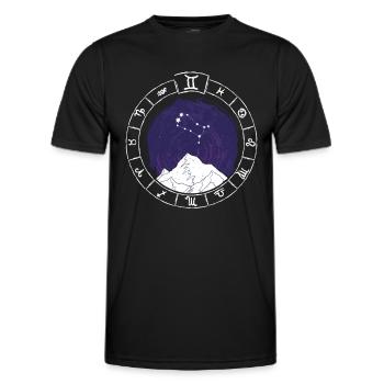 Zodiac sign Gemini - Zodiac sign - Birth - Men's Functional T-Shirt - black - Front - AI Model Male 178 dark (178cm)