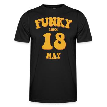 Funky Birthday: May 2018 - Flower Power - Men's Functional T-Shirt - black - Front - AI Model Male 178 dark (178cm)