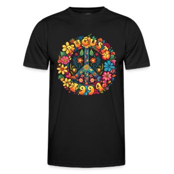 Flower Power Hippie Birthday - Août 1994 - T-shirt sport Homme - noir - Devant - AI Model Male 178 dark (178cm)