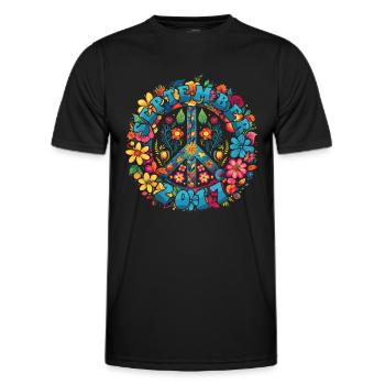 Flower Power Hippie Birthday - Septembre 2017 - T-shirt sport Homme - noir - Devant - AI Model Male 178 dark (178cm)