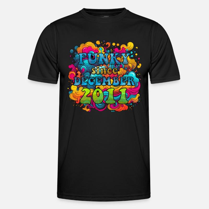 Funky Birthday: December 2011 - Psychadelic - Men's Functional T-Shirt - black