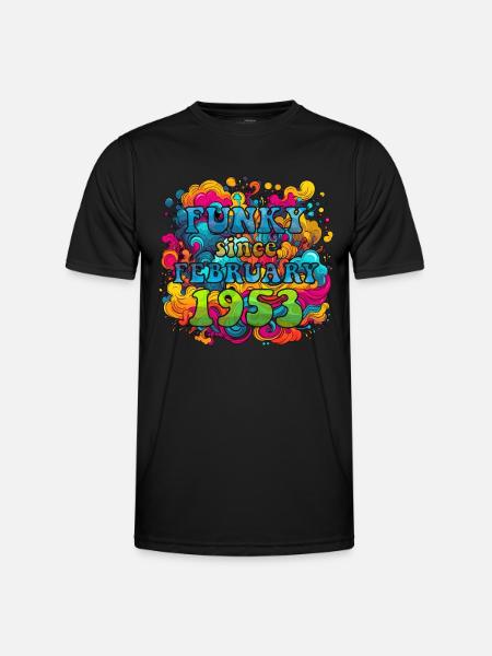 Funky Birthday: February 1953 - Psychadelic - Men's Functional T-Shirt - black