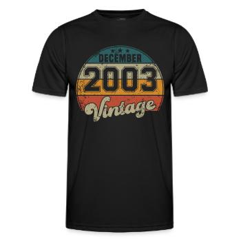 Vintage Geburtstag - Dezember 2003 - Geschenkidee - Männer Funktions-T-Shirt - Schwarz - Vorne - AI Model Male 178 dark (178cm)