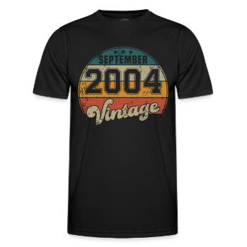 Vintage Geburtstag - September 2004 - Geschenkidee - Männer Funktions-T-Shirt - Schwarz - Vorne - AI Model Male 178 dark (178cm)