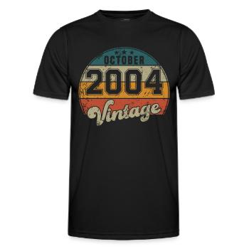Vintage Geburtstag - Oktober 2004 - Geschenkidee - Männer Funktions-T-Shirt - Schwarz - Vorne - AI Model Male 178 dark (178cm)
