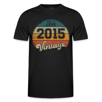 Vintage Geburtstag - Juni 2015 - Geschenkidee - Männer Funktions-T-Shirt - Schwarz - Vorne - AI Model Male 178 dark (178cm)