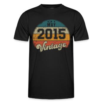 Vintage Geburtstag - Mai 2015 - Geschenkidee - Männer Funktions-T-Shirt - Schwarz - Vorne - AI Model Male 178 dark (178cm)