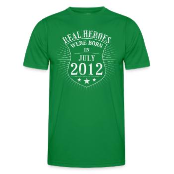 Real Heroes were born in July 2012 Birthday - Men's Functional T-Shirt - kelly green - Front - AI Model Male 178 dark (178cm)