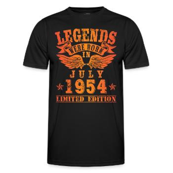 Legends were born in July 1954 Birthday - Men's Functional T-Shirt - black - Front - AI Model Male 178 dark (178cm)