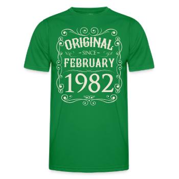 Vintage - Original since February 1982 Birthday - Men's Functional T-Shirt - kelly green - Front - AI Model Male 178 dark (178cm)