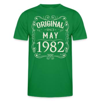 Vintage - Original since May 1982 Birthday - Men's Functional T-Shirt - kelly green - Front - AI Model Male 178 dark (178cm)