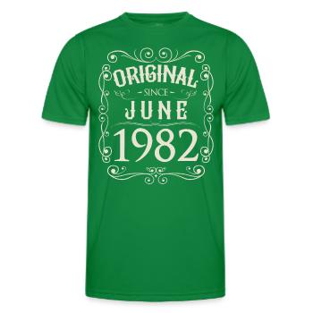 Vintage - Original since June 1982 Birthday - Men's Functional T-Shirt - kelly green - Front - AI Model Male 178 dark (178cm)