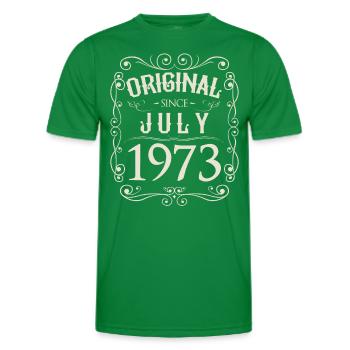 Vintage - Original since July 1973 Birthday - Men's Functional T-Shirt - kelly green - Front - AI Model Male 178 dark (178cm)