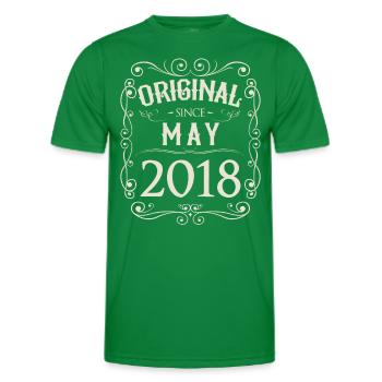 Vintage - Original since May 2018 birthday - Men's Functional T-Shirt - kelly green - Front - AI Model Male 178 dark (178cm)