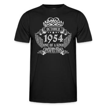 One of a Kind October 1954 Birthday - Men's Functional T-Shirt - black - Front - AI Model Male 178 dark (178cm)