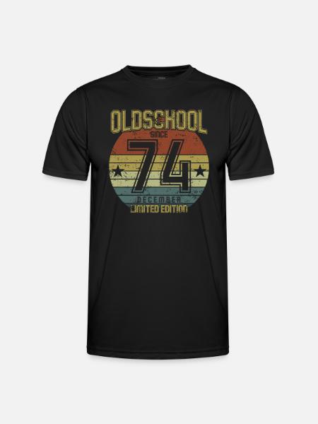 December 1974 - Birthday in December Oldschool - Men's Functional T-Shirt - black