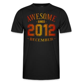 December 2012 - Birthday in December Awesome - Men's Functional T-Shirt - black - Front - AI Model Male 178 dark (178cm)