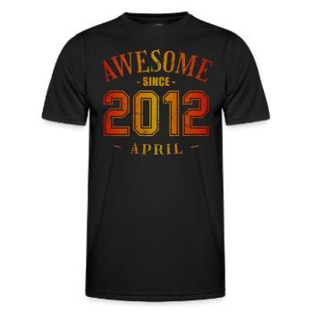 April 2012 - Birthday in April Awesome - Men's Functional T-Shirt - black - Front - AI Model Male 178 dark (178cm)