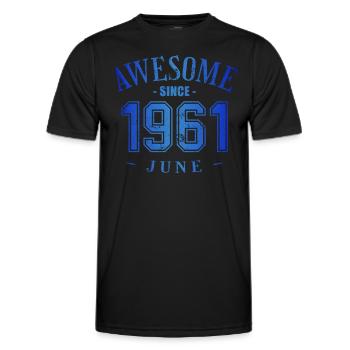 June 1961 - Birthday in June Awesome - Men's Functional T-Shirt - black - Front - AI Model Male 178 dark (178cm)