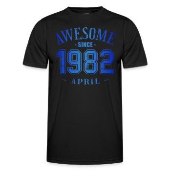 April 1982 - April's Birthday Awesome - Men's Functional T-Shirt - black - Front - AI Model Male 178 dark (178cm)