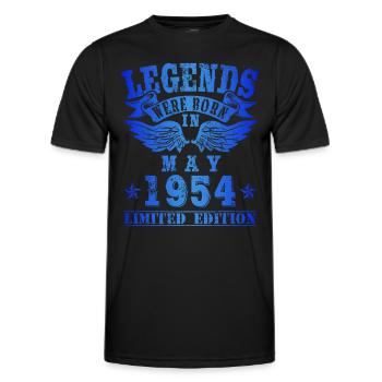 Legends were born in May 1954 Birthday - Men's Functional T-Shirt - black - Front - AI Model Male 178 dark (178cm)
