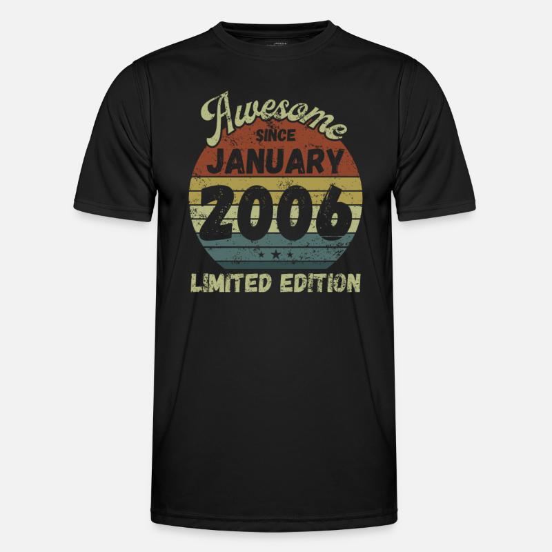 Awesome since January 2006 - Birthday - Men's Functional T-Shirt - black