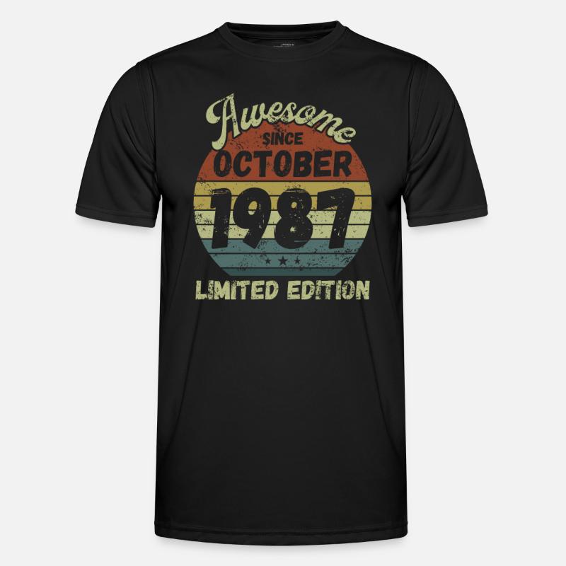 Awesome since October 1987 - Birthday - Men's Functional T-Shirt - black