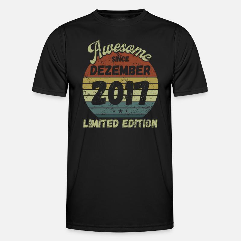 Awesome since December 2017 - Birthday - Men's Functional T-Shirt - black