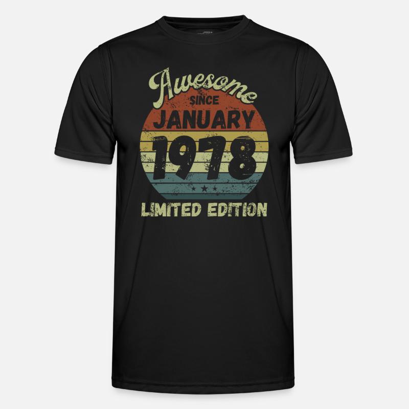 Awesome since January 1978 - Birthday - Men's Functional T-Shirt - black