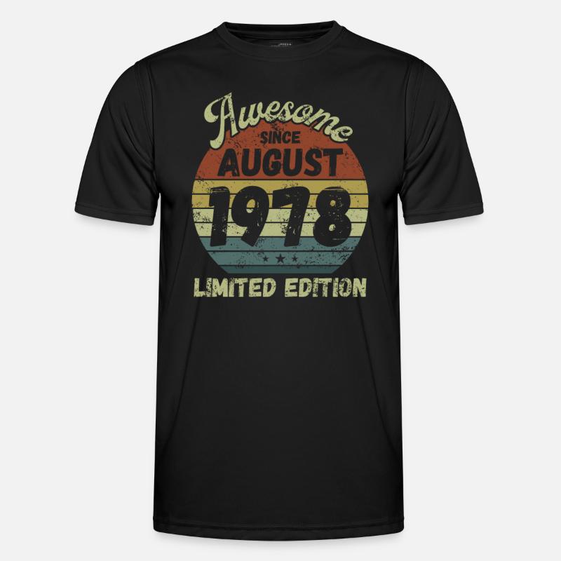Awesome since August 1978 - Birthday - Men's Functional T-Shirt - black