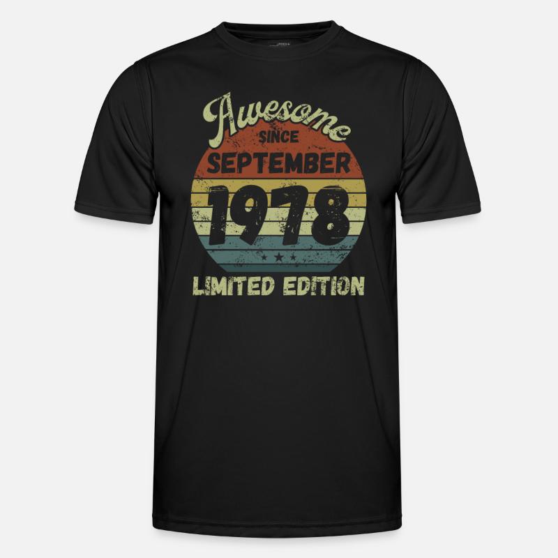 Awesome since September 1978 - Birthday - Men's Functional T-Shirt - black