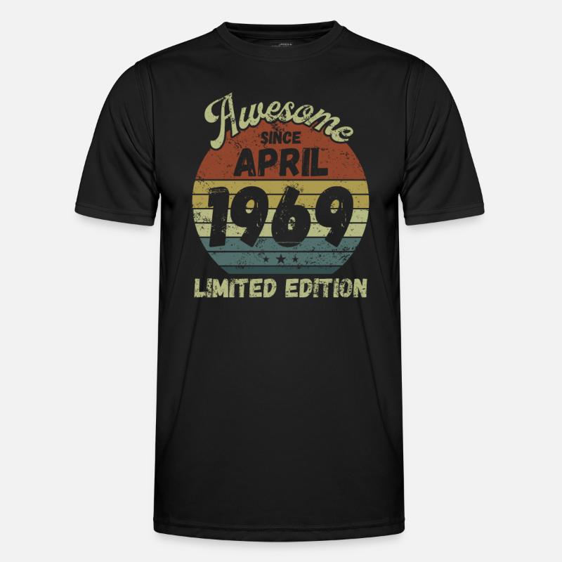 Awesome since April 1969 - Birthday - Men's Functional T-Shirt - black