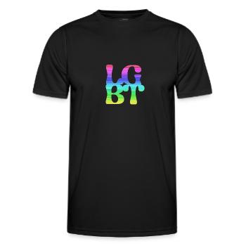 lgbt,typo,pride,regenbogen - Männer Funktions-T-Shirt - Schwarz - Vorne - AI Model Male 178 dark (178cm)
