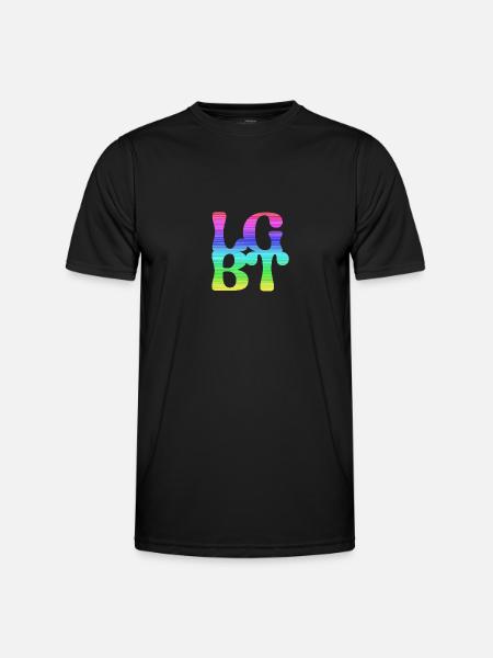 LGBT,Typo,Pride,Rainbow - Men's Functional T-Shirt - black