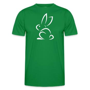 lapin blanc - T-shirt sport Homme - vert - Devant - AI Model Male 178 dark (178cm)