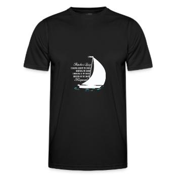 Bateau Bateau Permis Capitaine Voilier Cadeau - T-shirt sport Homme - noir - Devant - AI Model Male 178 dark (178cm)
