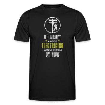 Électricien Homme Electrique Haute Tension - T-shirt sport Homme - noir - Devant - AI Model Male 178 dark (178cm)