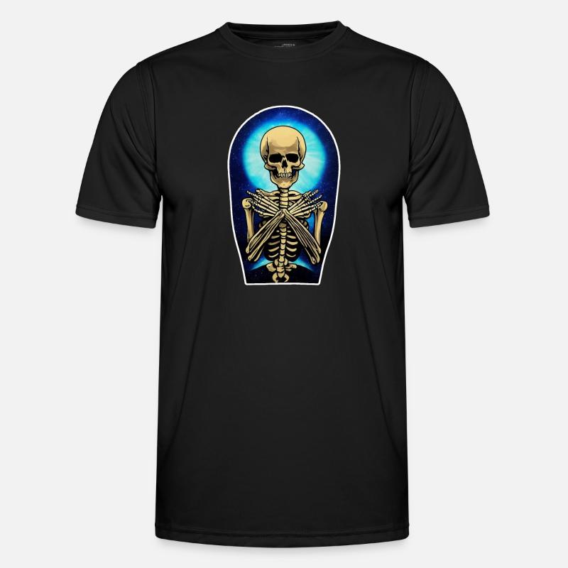 Skeleton style acrylic paint - skateboard - Men's Functional T-Shirt - black