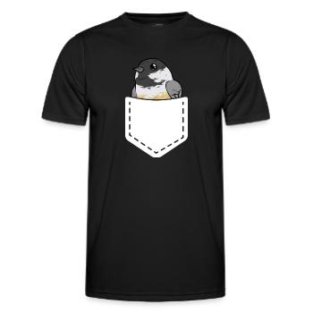 Observation des oiseaux mésanges - T-shirt sport Homme - noir - Devant - AI Model Male 178 dark (178cm)