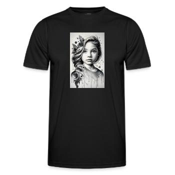 girl in black and white - Men's Functional T-Shirt - black - Front - AI Model Male 178 dark (178cm)