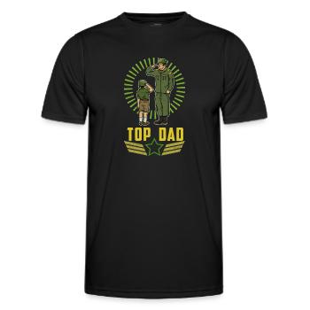 Top Dad Top Dad Father's Day Military Soldiers - Men's Functional T-Shirt - black - Front - AI Model Male 178 dark (178cm)