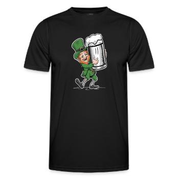 Beer-loving leprechaun (Irish leprechaun) - Men's Functional T-Shirt - black - Front - AI Model Male 178 dark (178cm)
