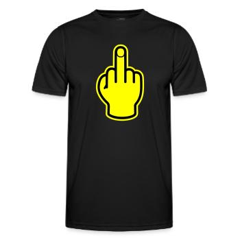 Middle Finger Hand Provocative - Men's Functional T-Shirt - black - Front - AI Model Male 178 dark (178cm)