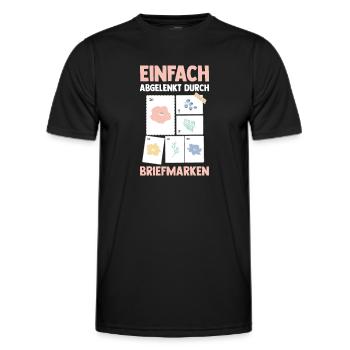 Philatelie Briefmarkensammlung Briefmarkensammler - Männer Funktions-T-Shirt - Schwarz - Vorne - AI Model Male 178 dark (178cm)