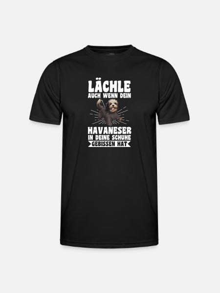 Hund Havaneser - Männer Funktions-T-Shirt - Schwarz