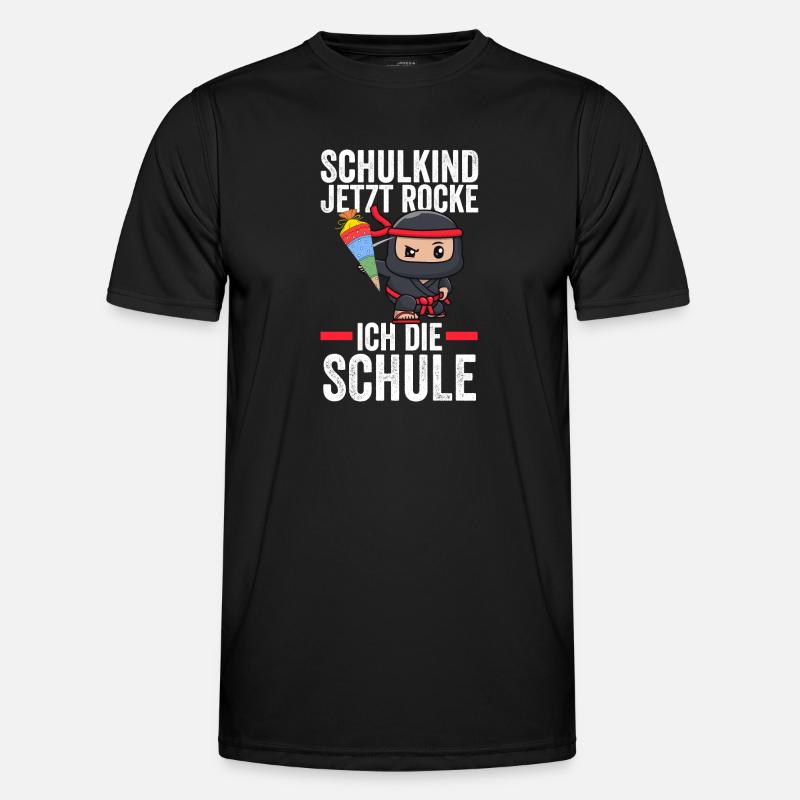 Schulkind Ninja Schulbeginn Geschenk - Männer Funktions-T-Shirt - Schwarz