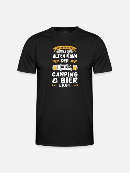Campen Bier Camper Geschenk - Männer Funktions-T-Shirt - Schwarz