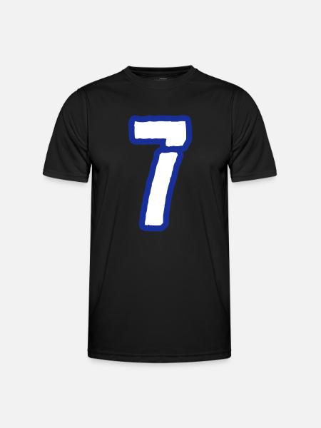 7 Zahl Symbol - Männer Funktions-T-Shirt - Schwarz